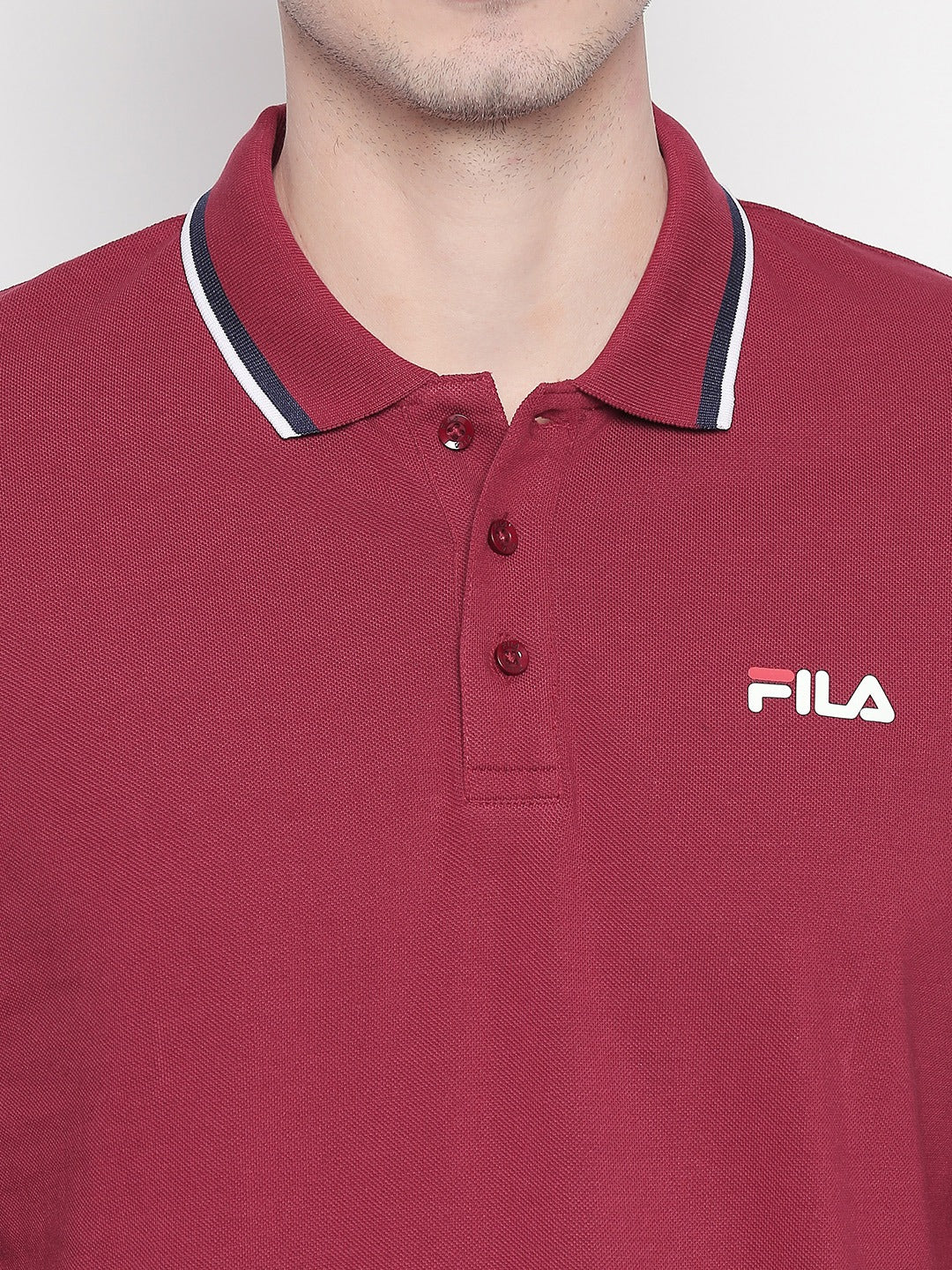 Fila White Doman Men's Solid Polo - Image 5
