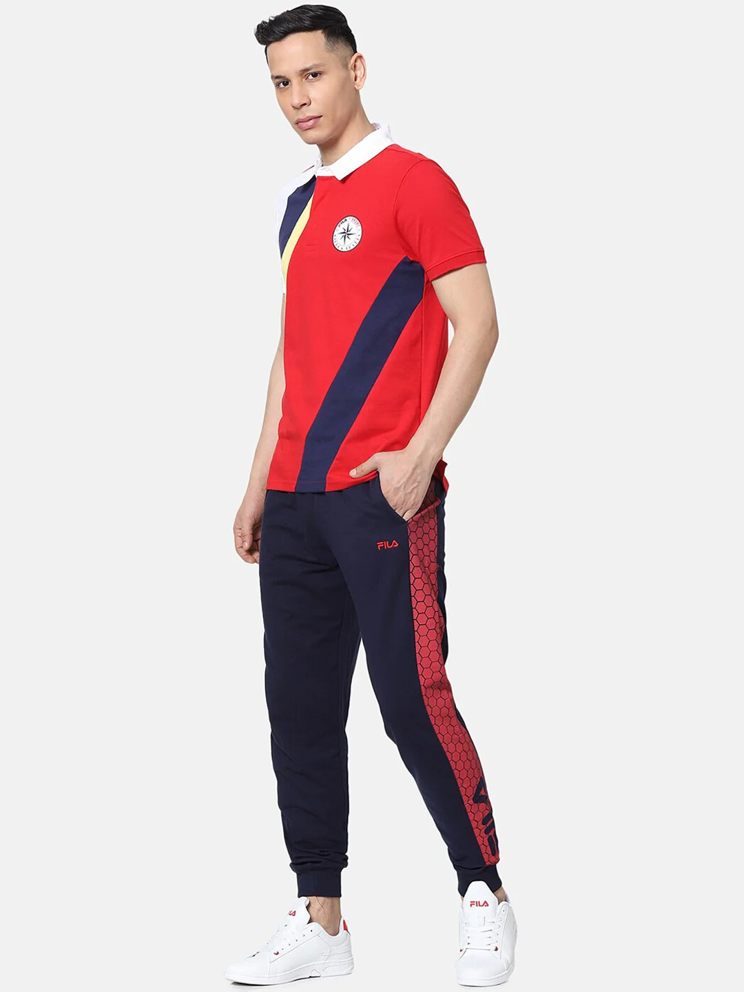Fila White Biallaster Men's Cut and Sew Polo - Image 4