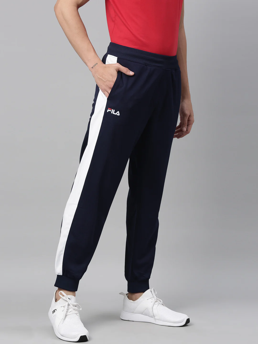 Fila Grey Header BTM Men's Cuffed Jogger - Image 3