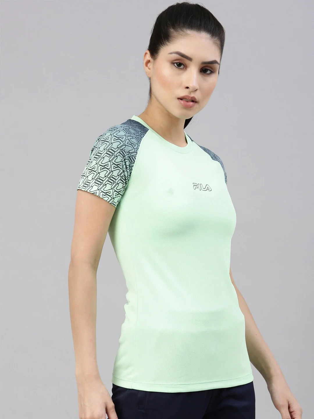 Fila Black Grace Women's Printed Sleeve T-Shirt - Image 3