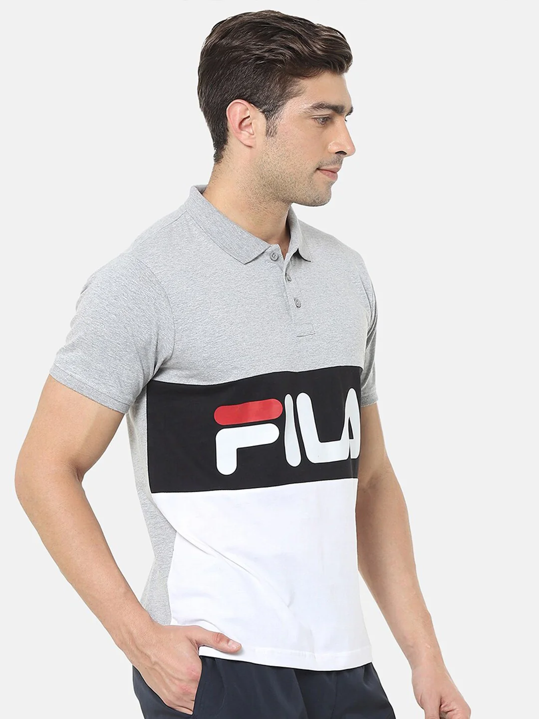 Fila Grey Robbie Men's Polo - Image 3