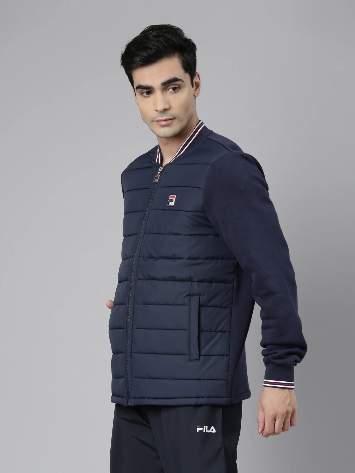 Fila Charcoal Marco Men's Baseball Neck Sweatshirt - Image 3
