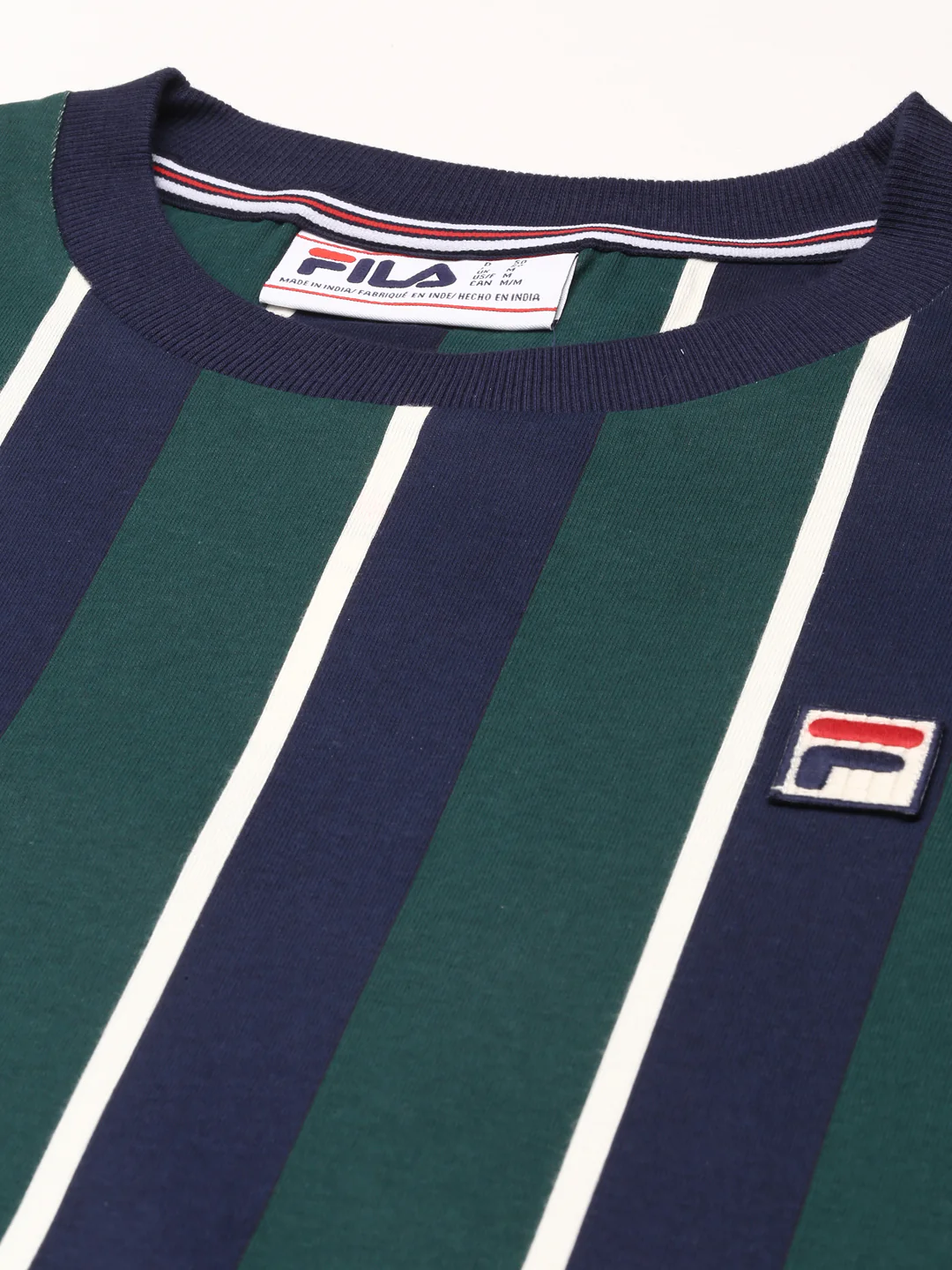 Fila White Wolfgang Men's Stripes T-Shirt - Image 2