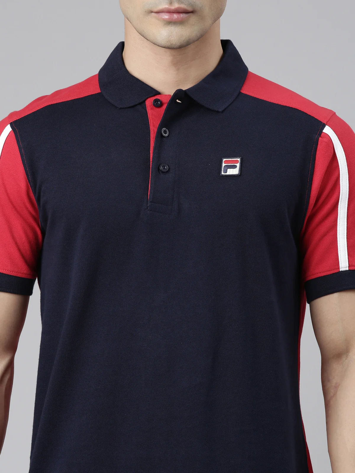 Fila Red Franklin Men's Cut and Sew Polos - Image 2
