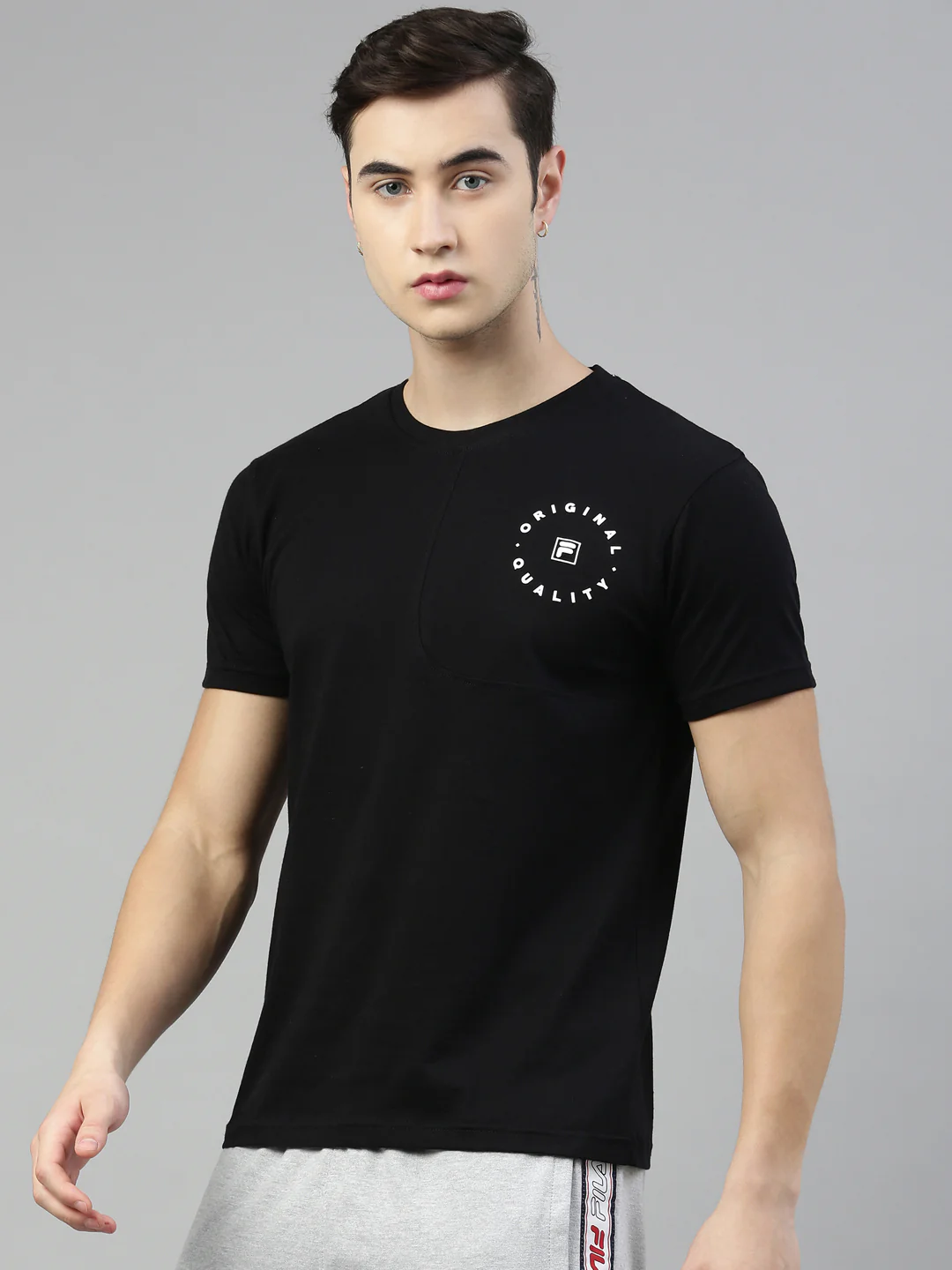 Fila Grey Hank Men's Cut and Sew T-Shirt - Image 3
