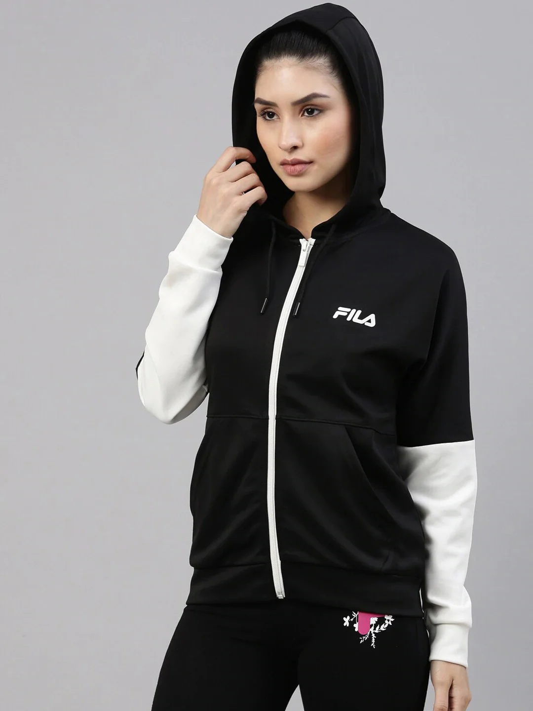 Fila Black Nadia JKT Women's Cut and Sew Track Jacket - Image 2