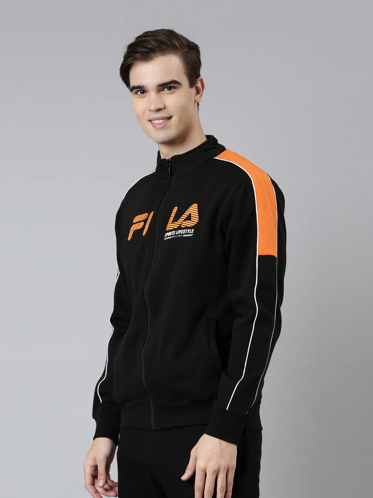 Fila White Royal Jkt Men's Sweat Shirt - Image 3