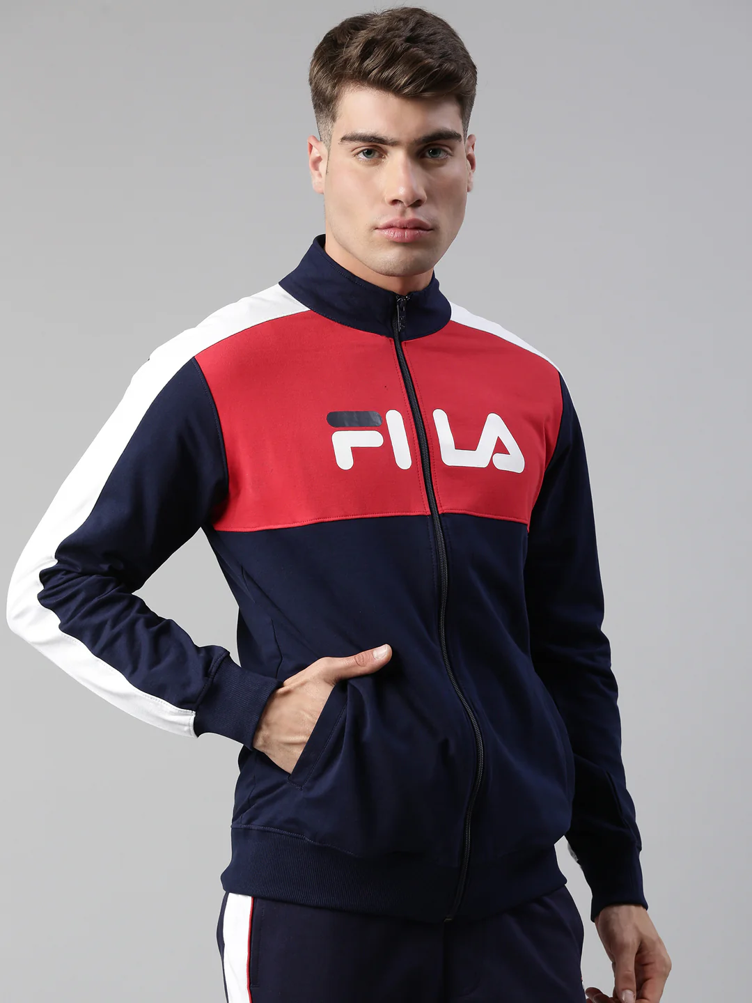Fila Blue Junaid Jkt Men's Cut and Sew Track Jacket - Image 3