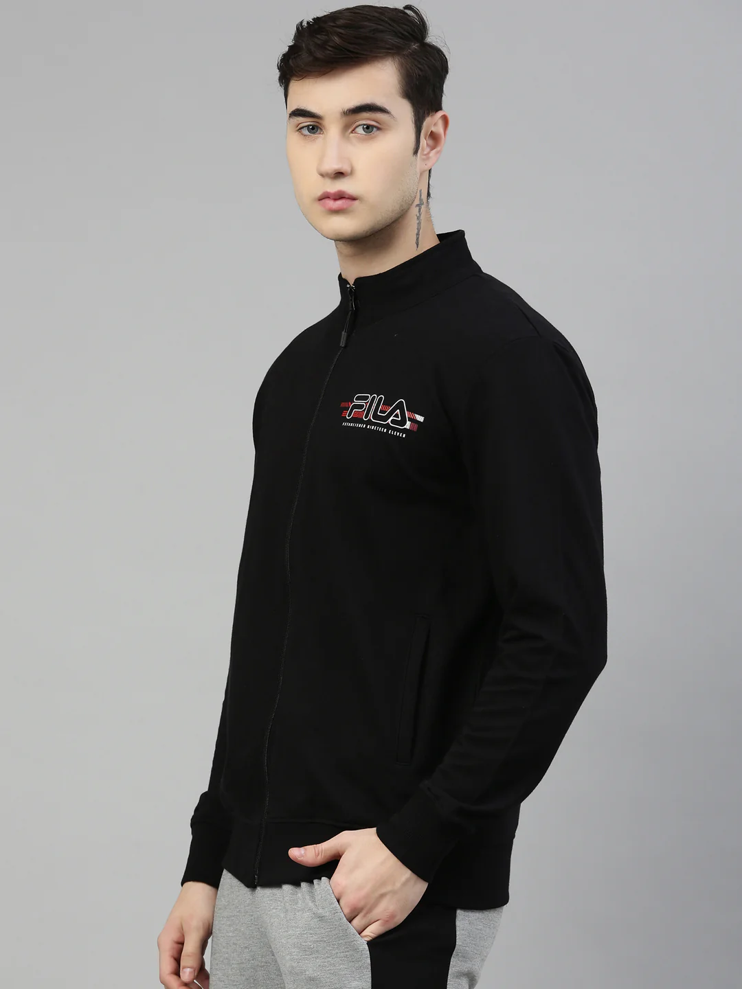 Fila Black Kasper Men's Sweat Jacket - Image 3