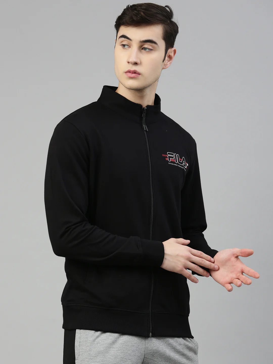 Fila Black Kasper Men's Sweat Jacket - Image 4