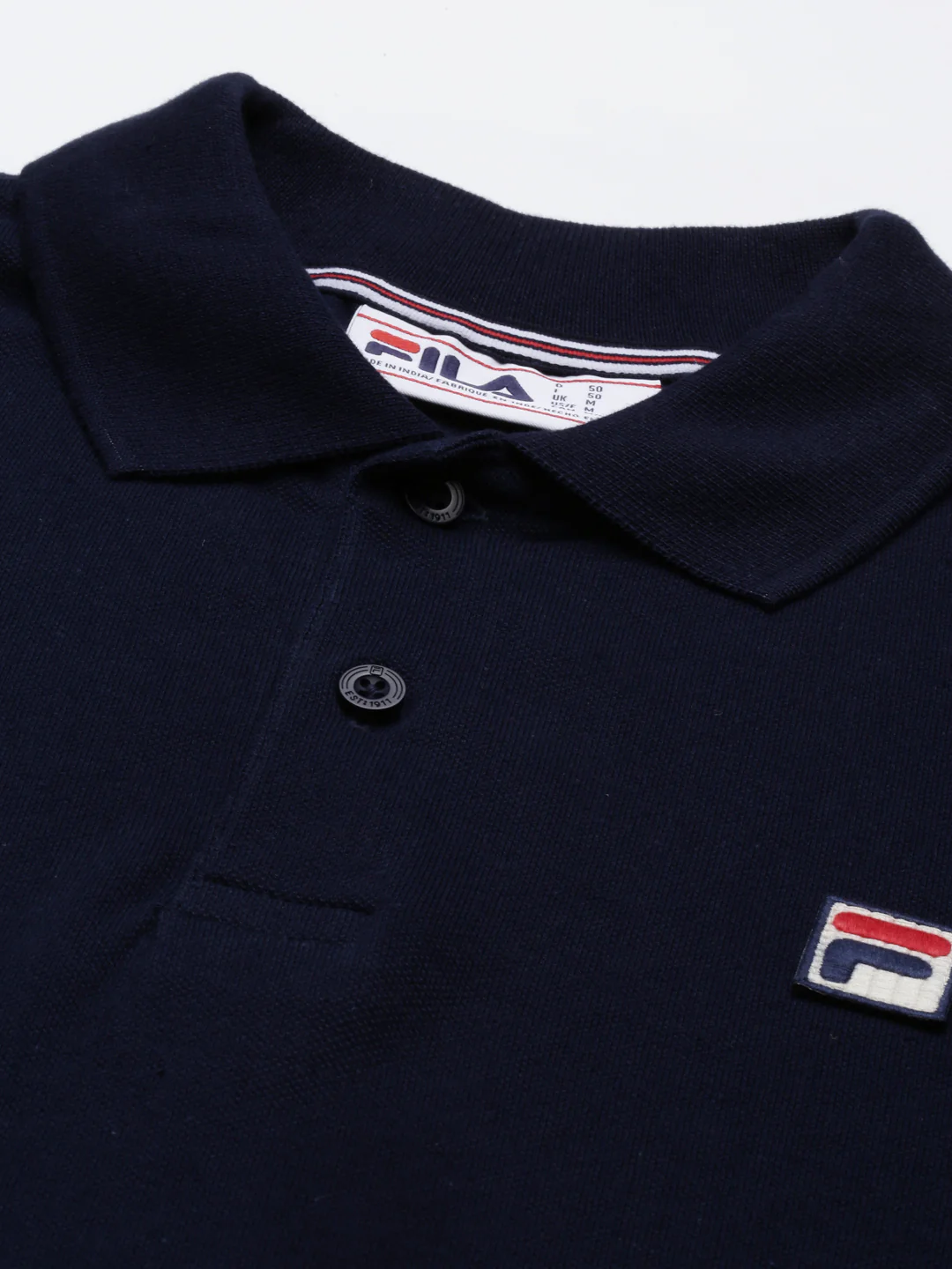 Fila White Custom Men's Solid Polo - Image 2