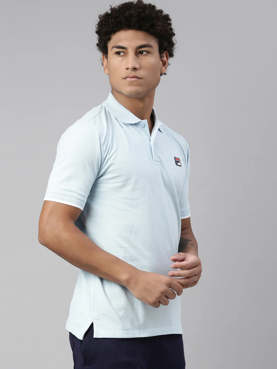 Fila White Custom Men's Solid Polo - Image 4