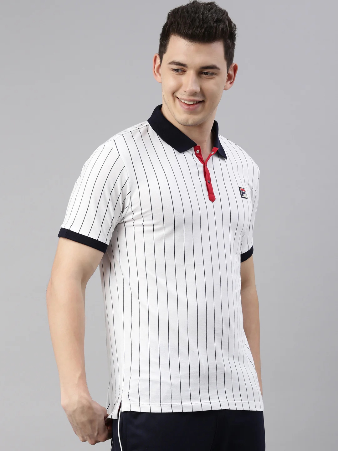 Fila Black BB1 Men's Stripe Polo - Image 4