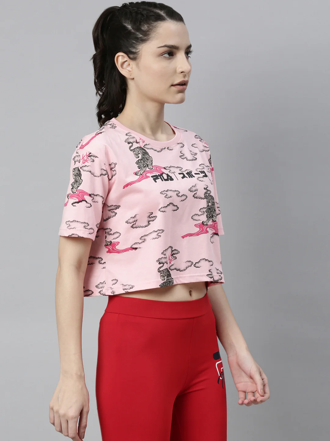 Fila Grey Preton Women's Crop Track Tops - Image 4