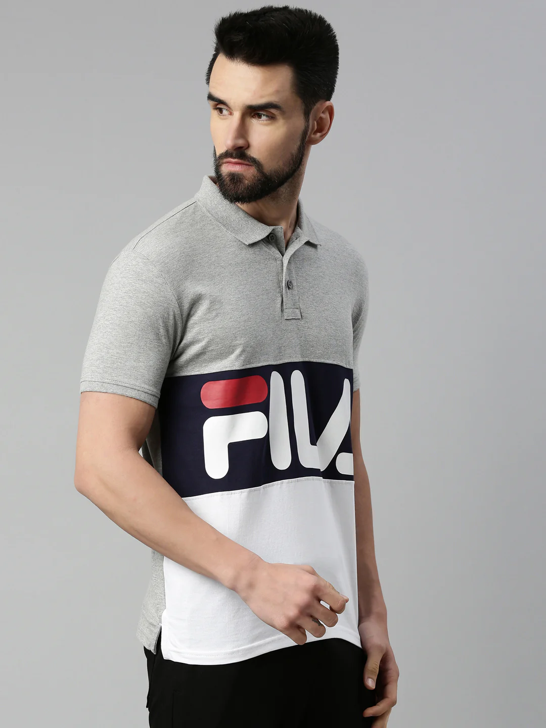 Fila Black Robbie Men's Cut And Sew Polo - Image 4
