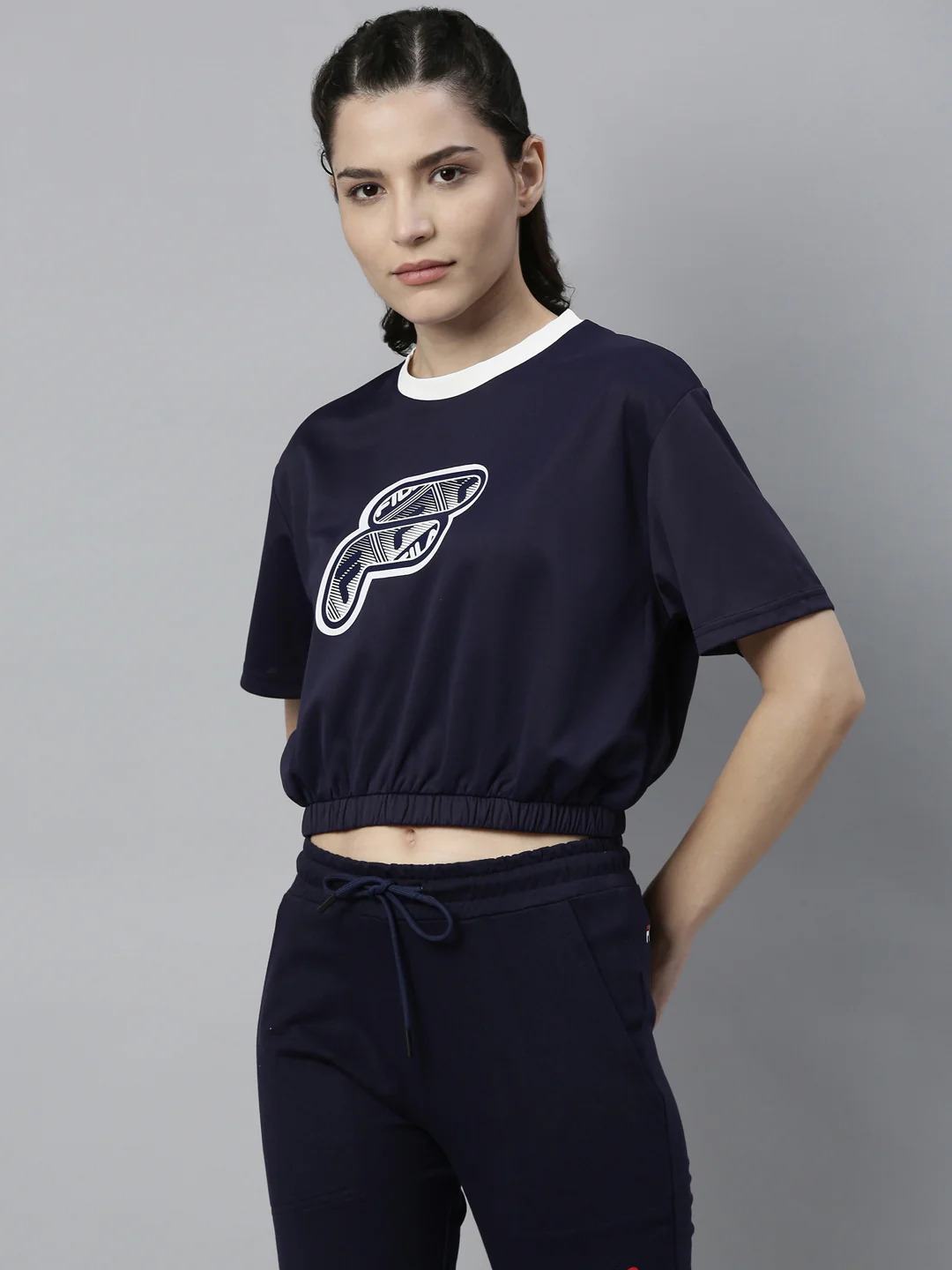 Fila Black Hires Women's Crop Track Tops - Image 3