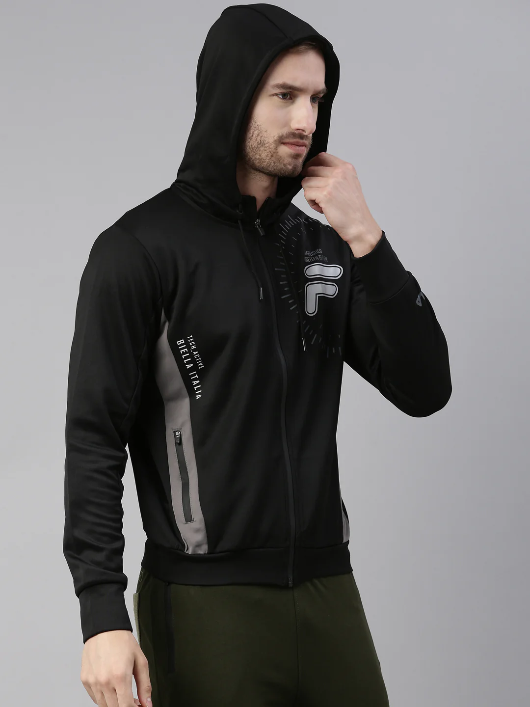 Fila Grey Bower Men's Sweat Jacket - Image 4