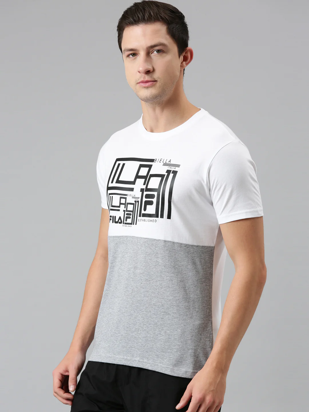 Fila Grey Bam Men's Cut and Sew T-Shirt - Image 3