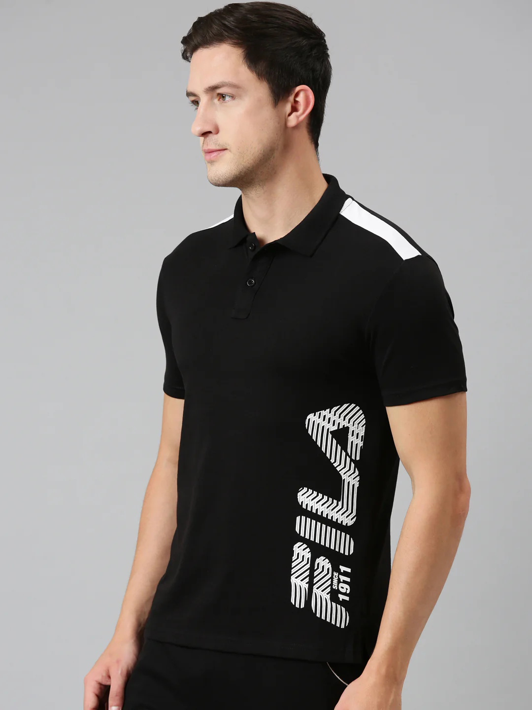 Fila Grey Somnath Men's Cut and Sew Polo - Image 4