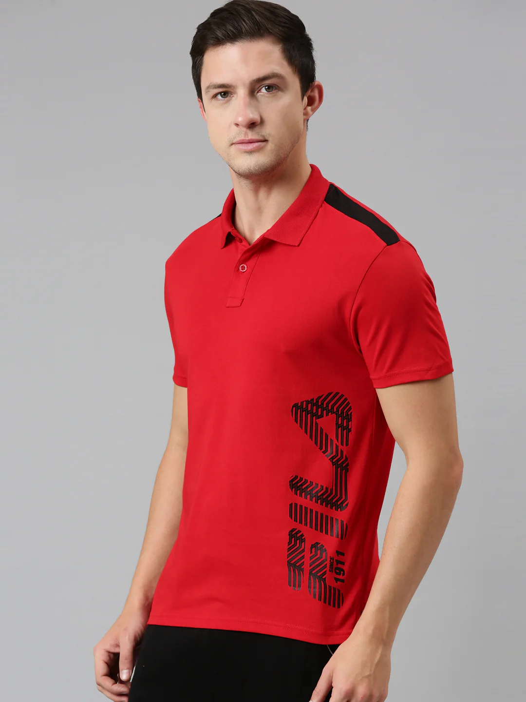 Fila Grey Somnath Men's Cut and Sew Polo - Image 3