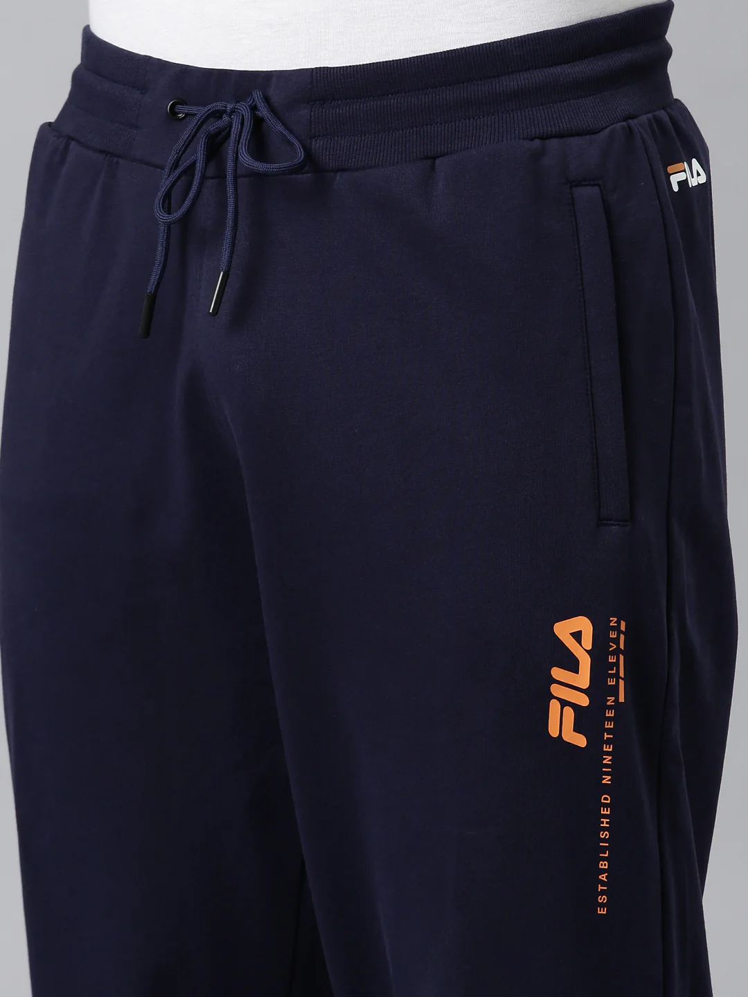Fila White Aakarsh Men's Cut and Sew Track Pants - Image 2
