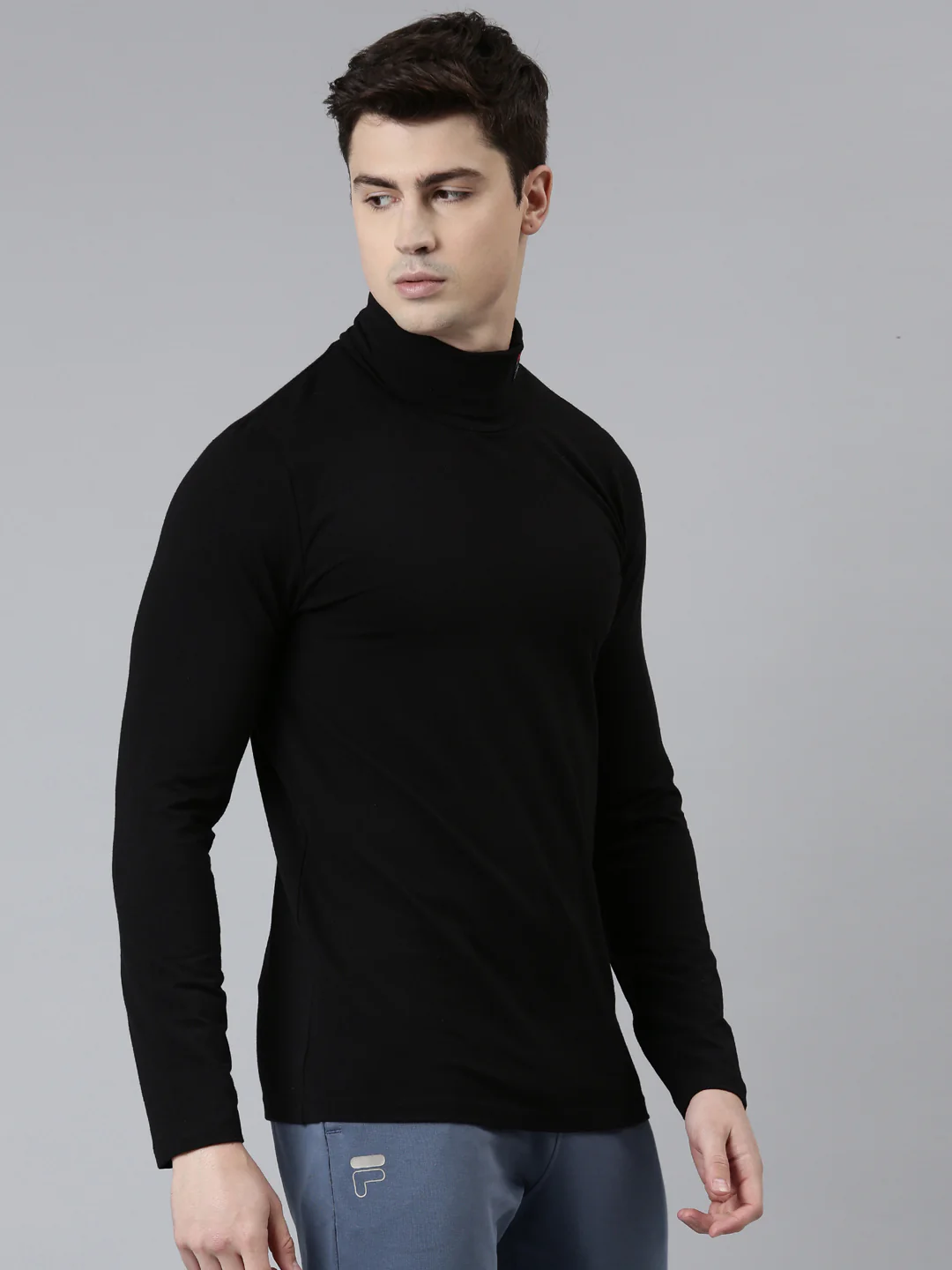 Fila Black 19Th Roll Neck Men's T-Shirt - Image 4