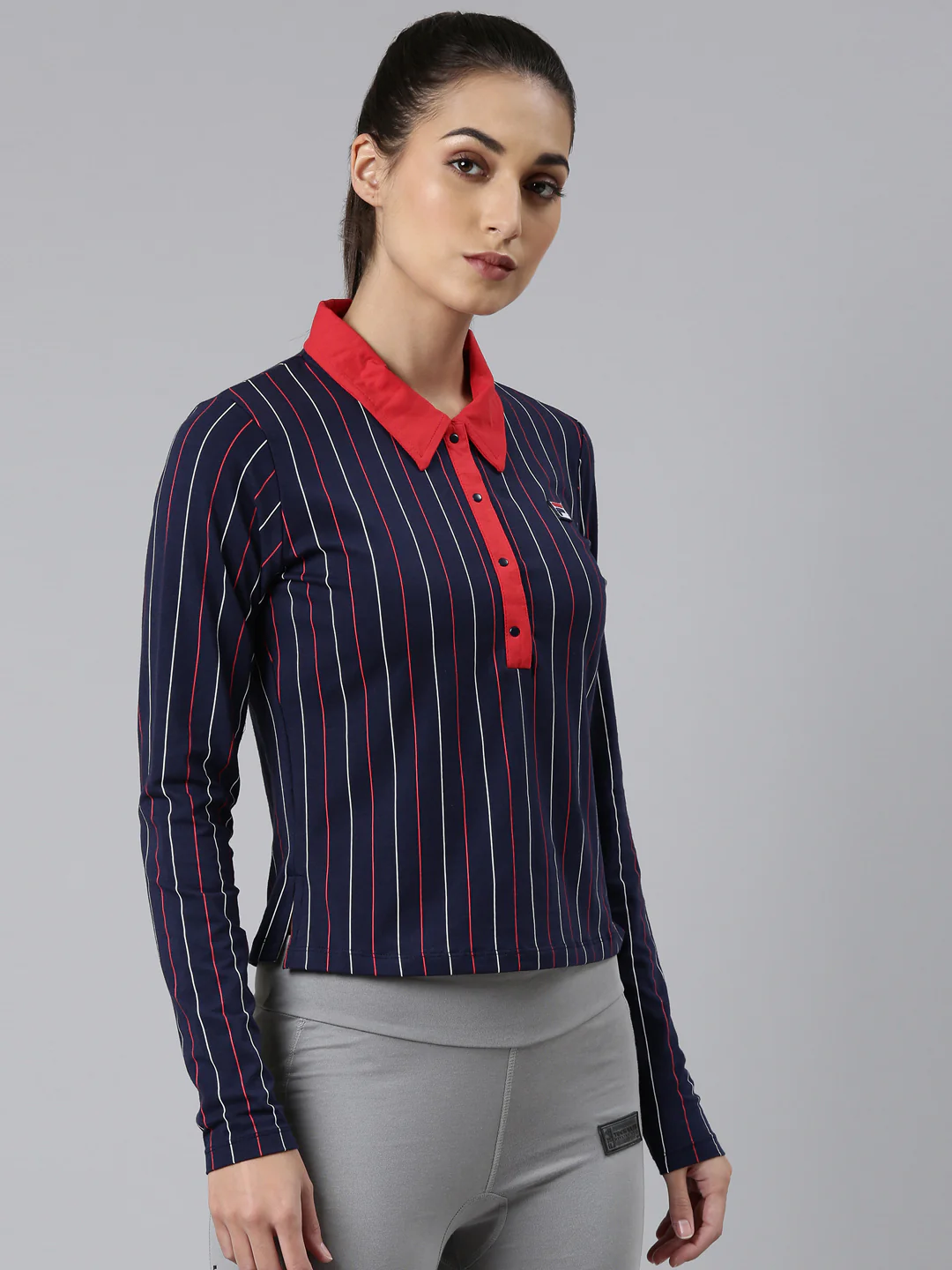 Fila Black Jada Women's Stripes Polo - Image 4