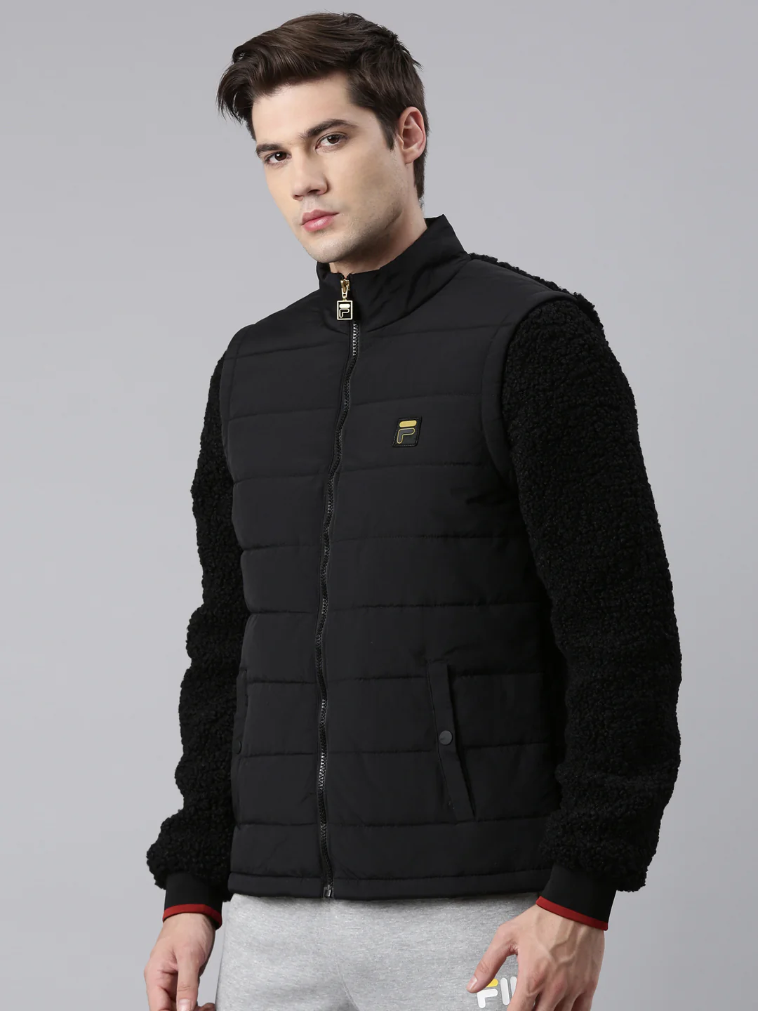 Fila Black Biaggi Bomber Men's Quilted Jacket - Image 4