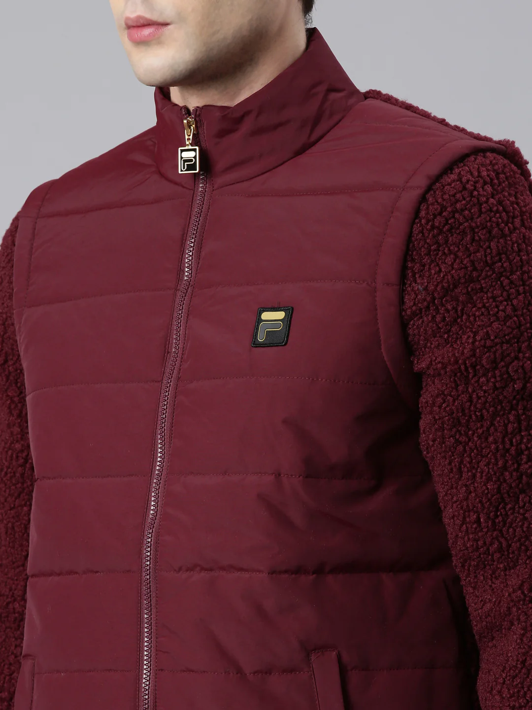 Fila Grey Biaggi Bomber Men's Quilted Jacket - Image 2