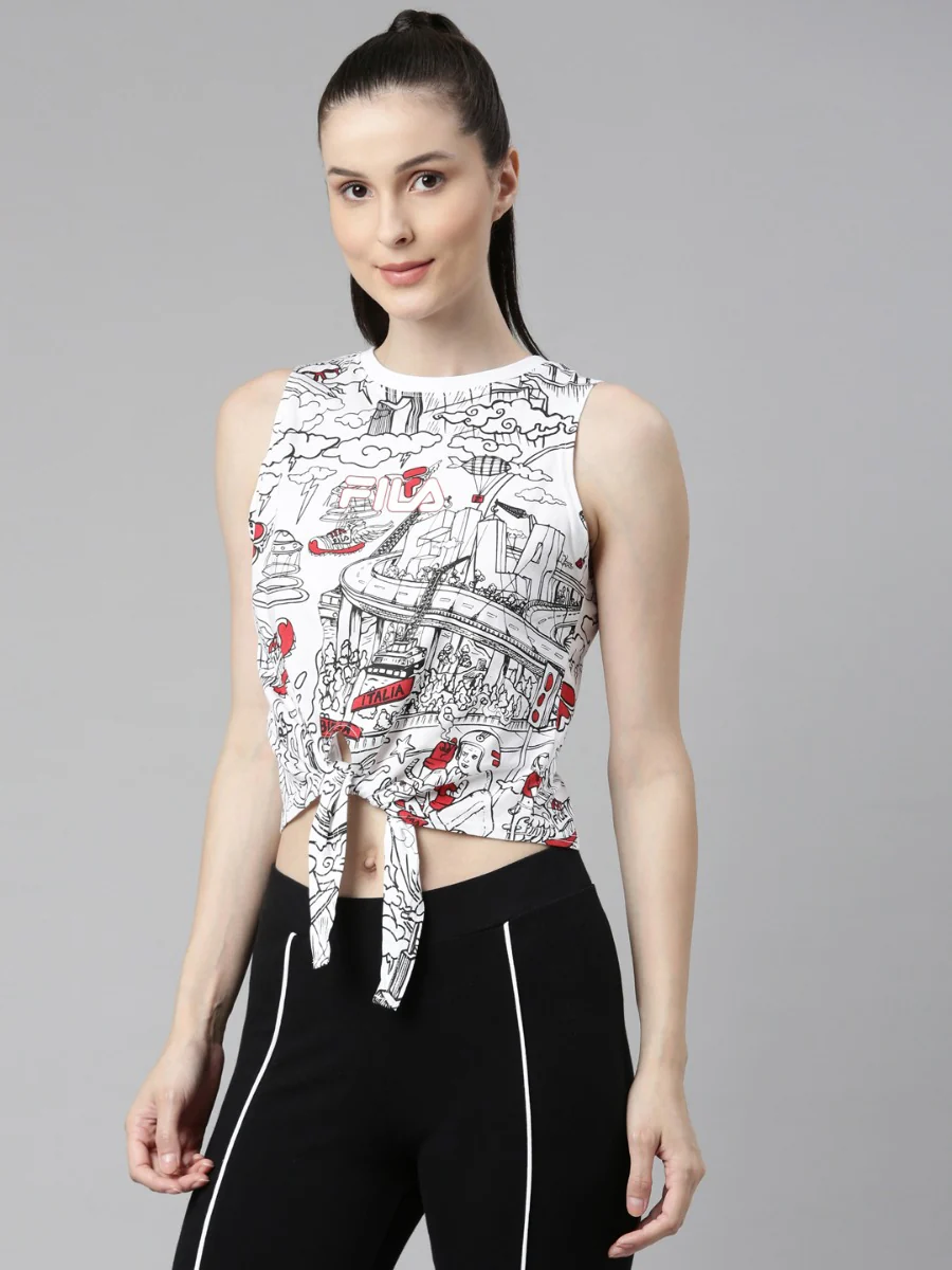 Fila White Jumer Women's Graphic T-Shirt - Image 3