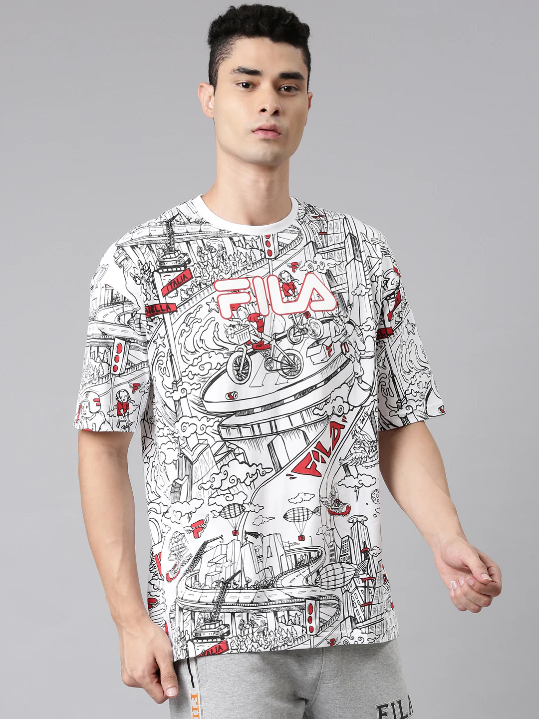 Fila Red Jadoy Men's Graphic T-Shirt - Image 4