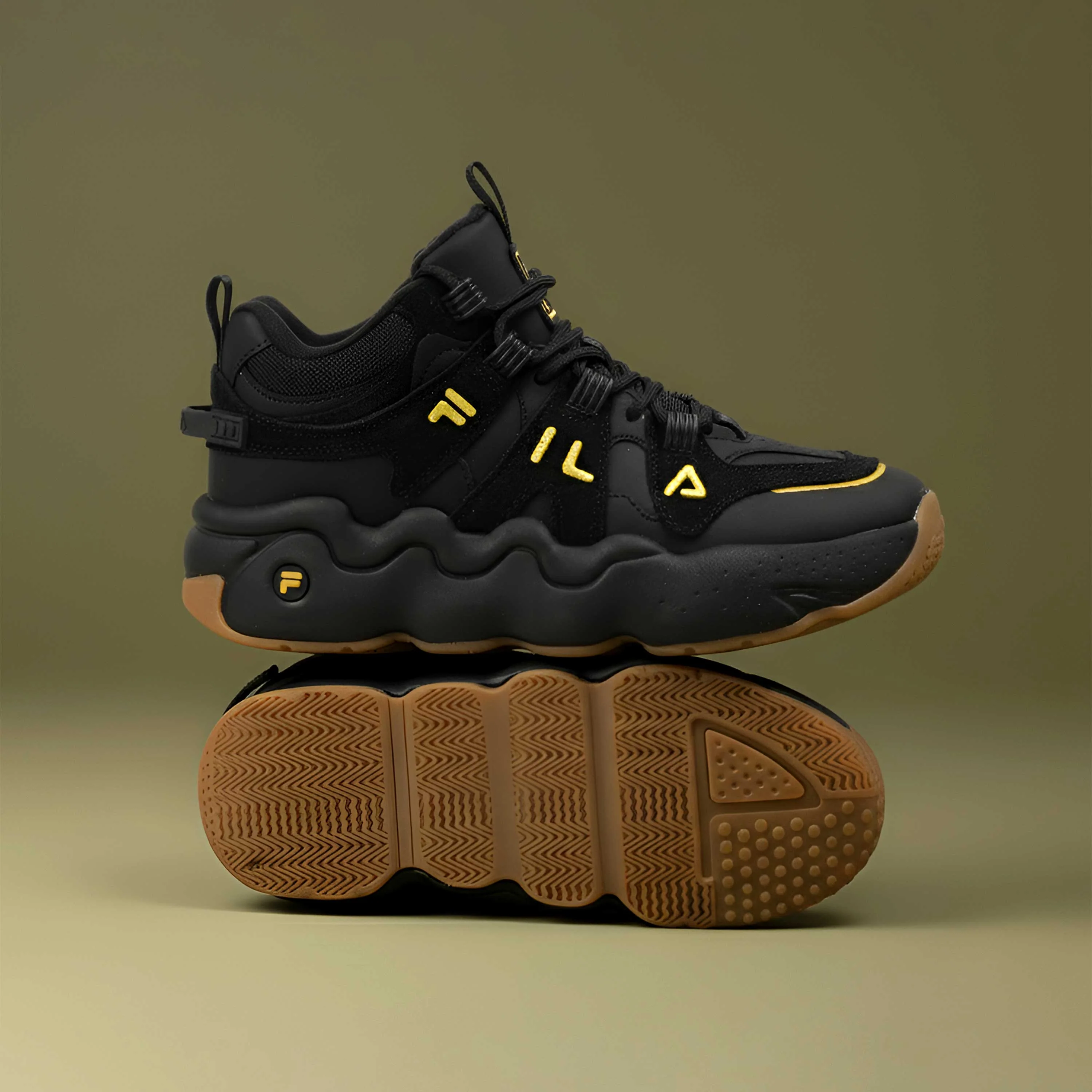 Fila Men Black-Gold Tss High Sneakers - Image 3