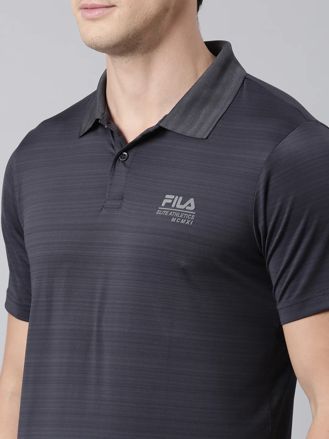 Fila Men Grey T-Shirts Regular Fit - Image 3