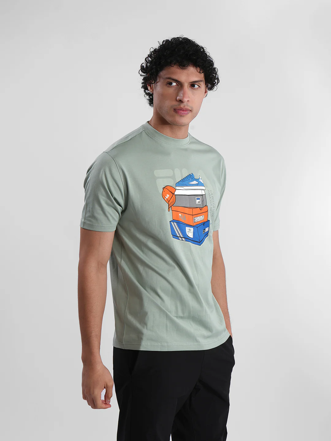 Fila Men Light Green Dannie T-Shirt - Image 3