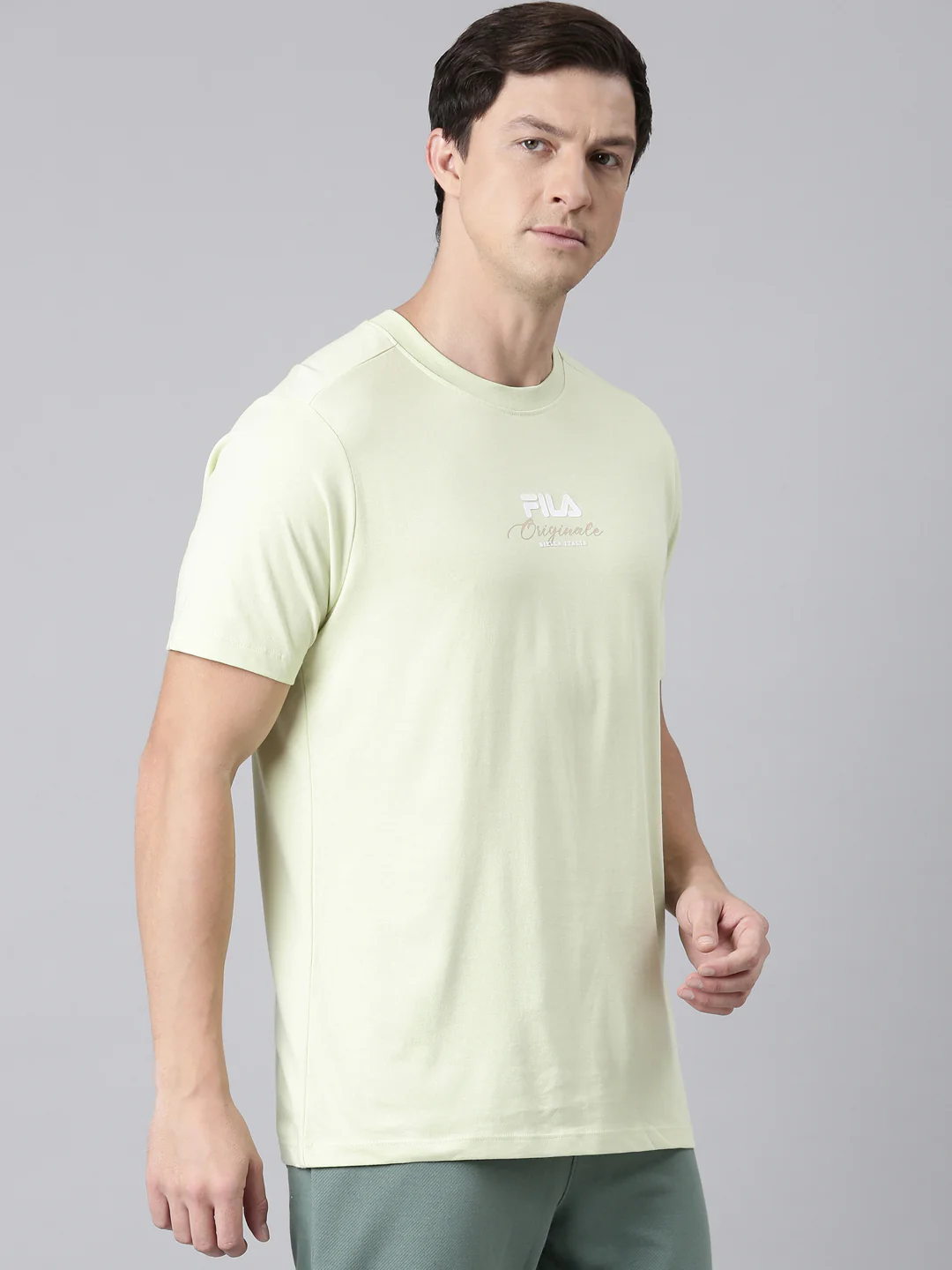 Fila Men Lime Green T-Shirts Regular Fit - Image 3