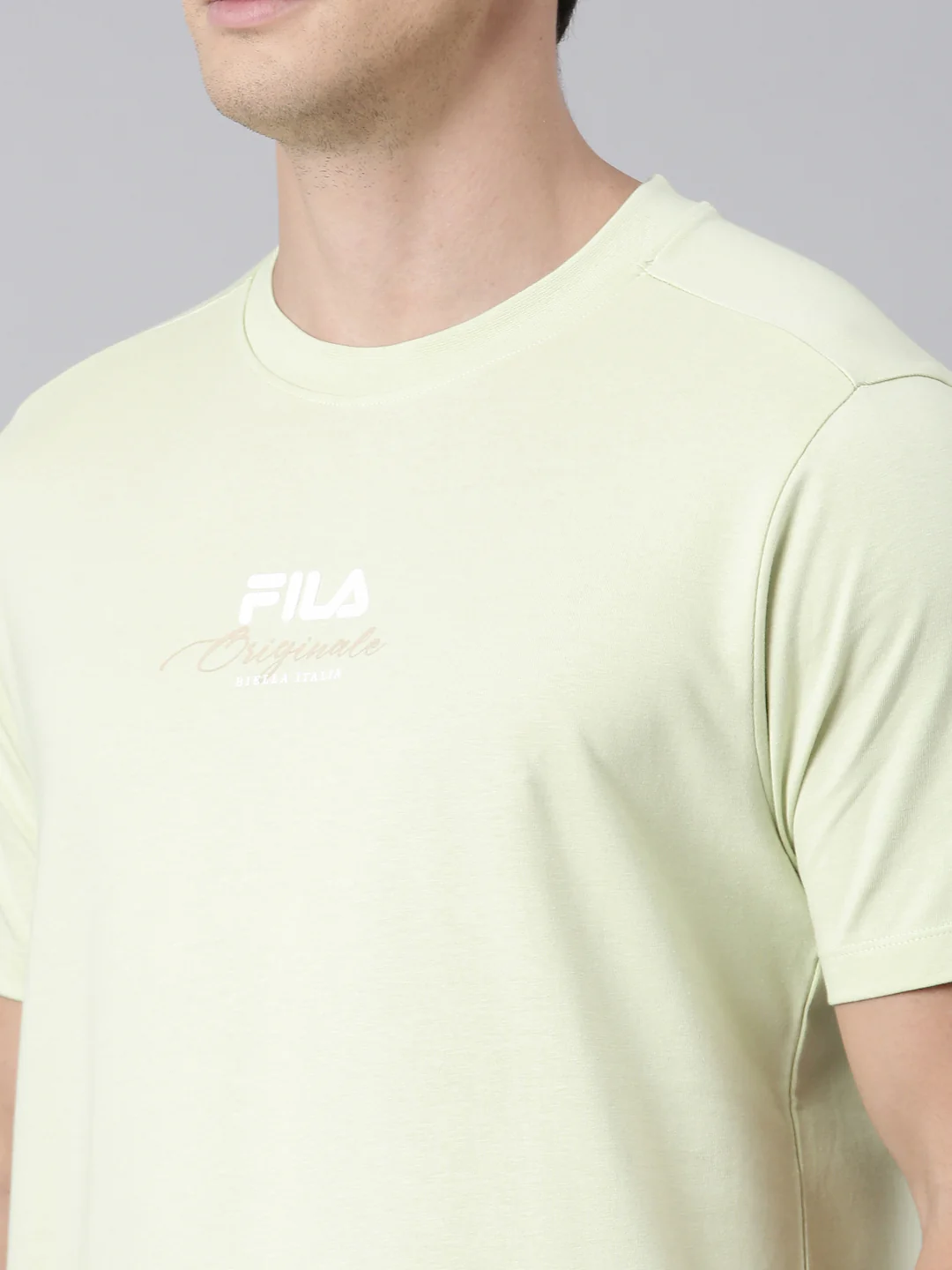 Fila Men Lime Green T-Shirts Regular Fit - Image 5