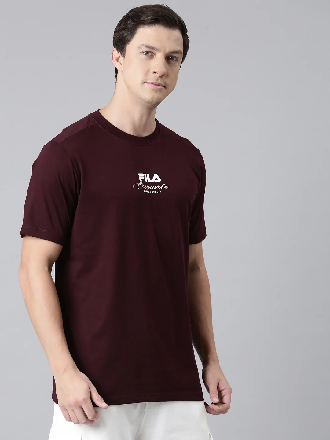 Fila Men Maroon T-Shirts Regular Fit - Image 5