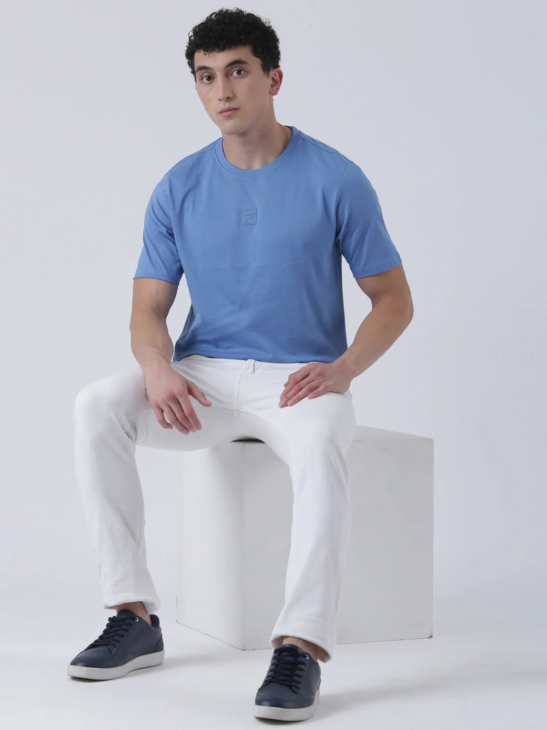 Fila Men Mid Blue T-Shirt Relaxed Fit - Image 7