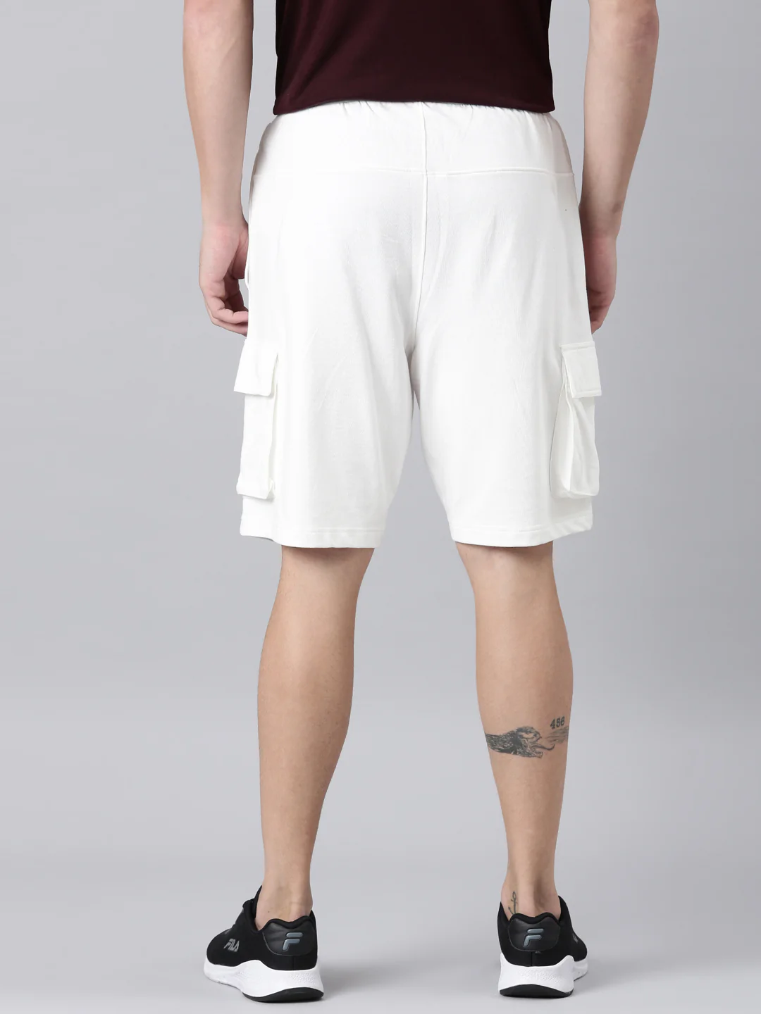 Fila Men Off White Shorts Narrow Regular Fit - Image 4