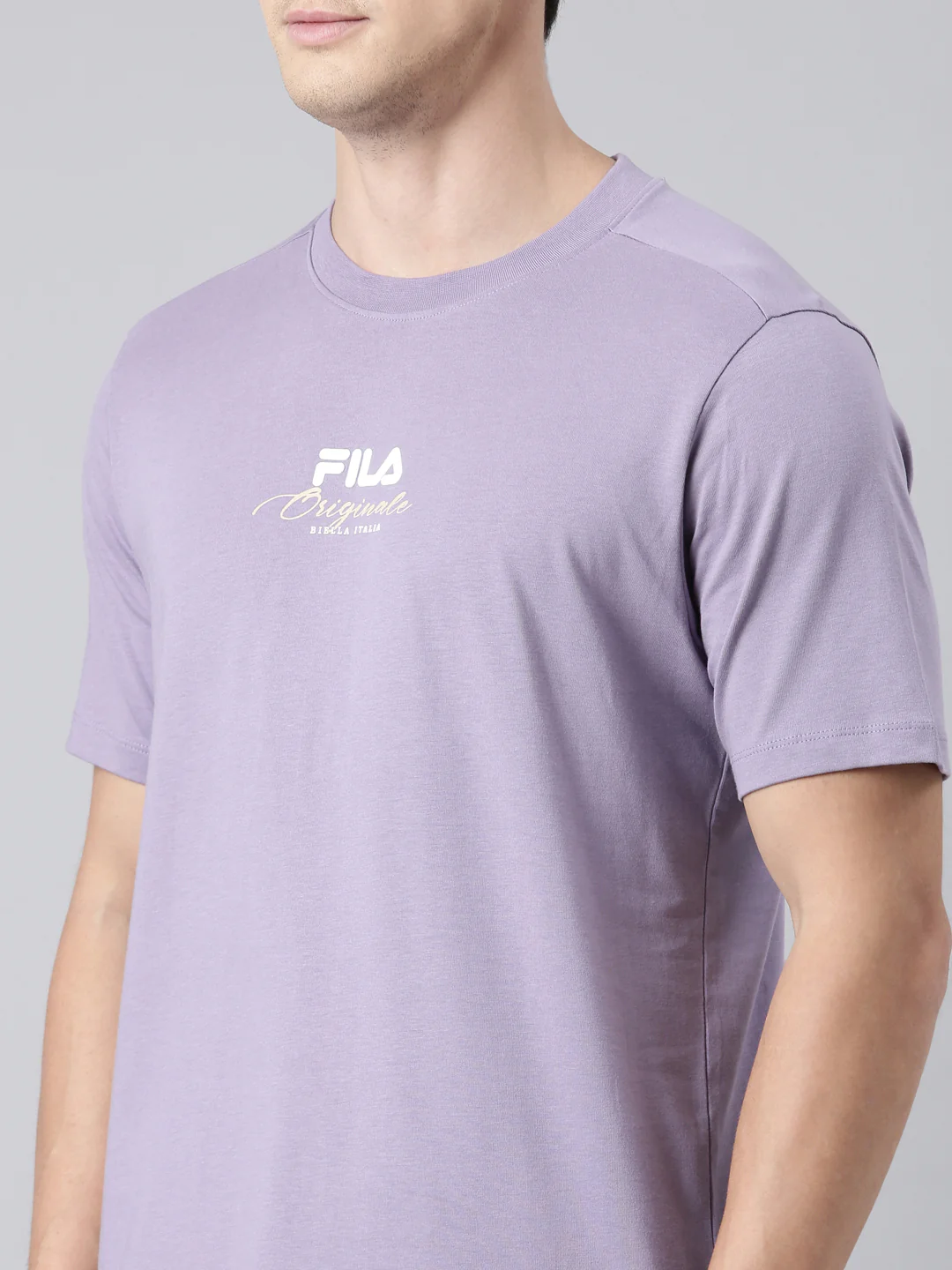 Fila Men Violet T-Shirts Regular Fit - Image 3