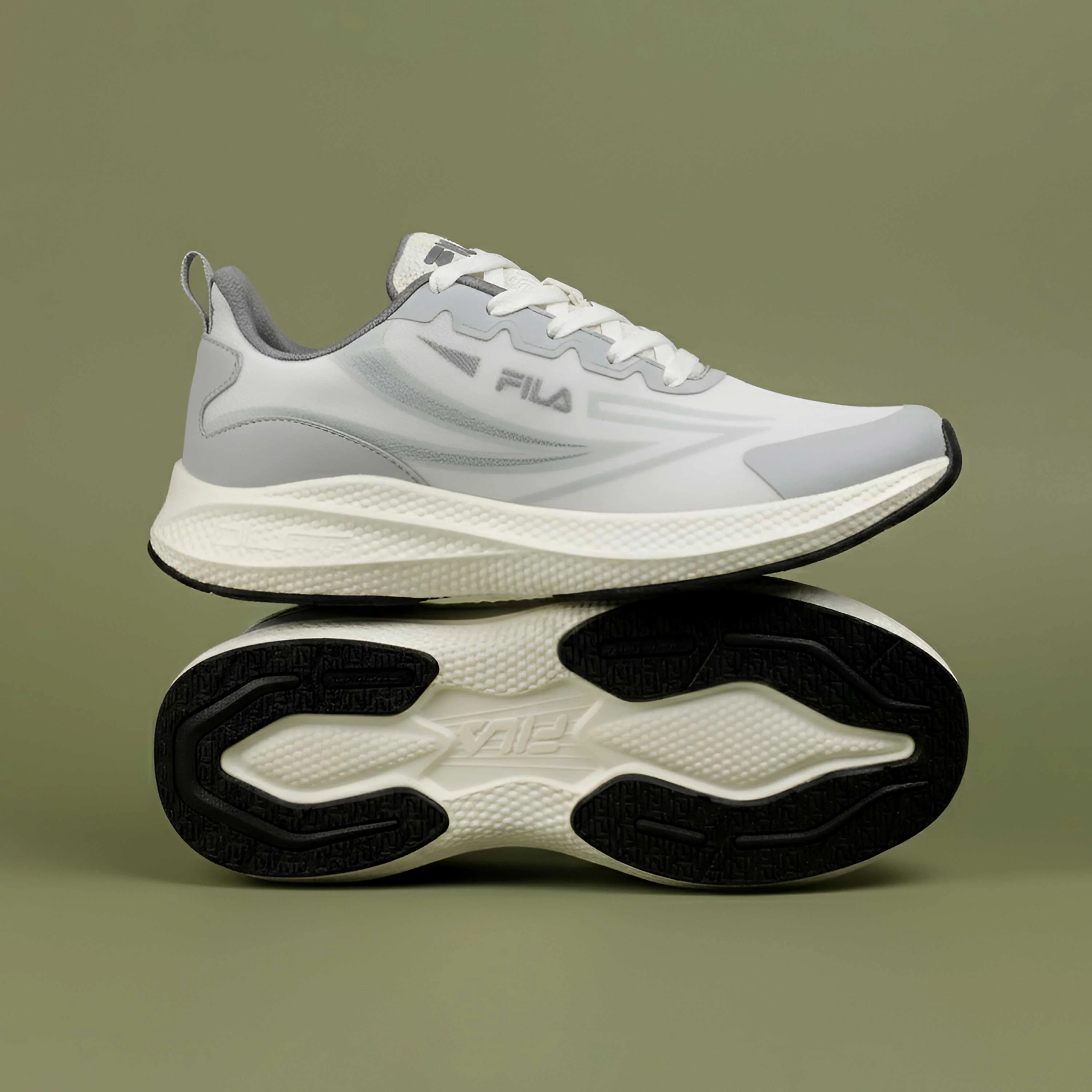 Fila Men White-Grey Tekno Shoes - Image 3