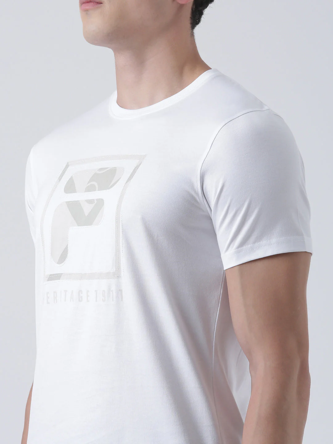 Fila Men White T-Shirt Slim Fit - Image 3
