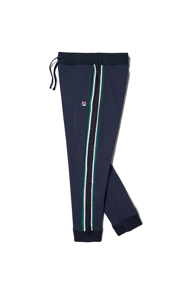 Fila Peacoat Cuffed Sweatpants With Knitted Side Details - Image 3