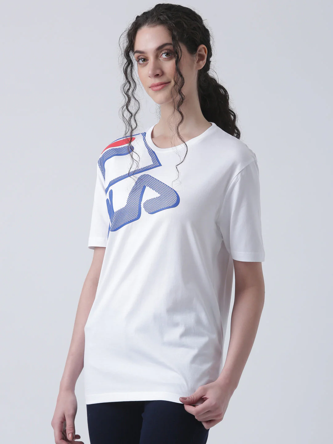 Fila Unisex White T-Shirt Relaxed Fit - Image 5