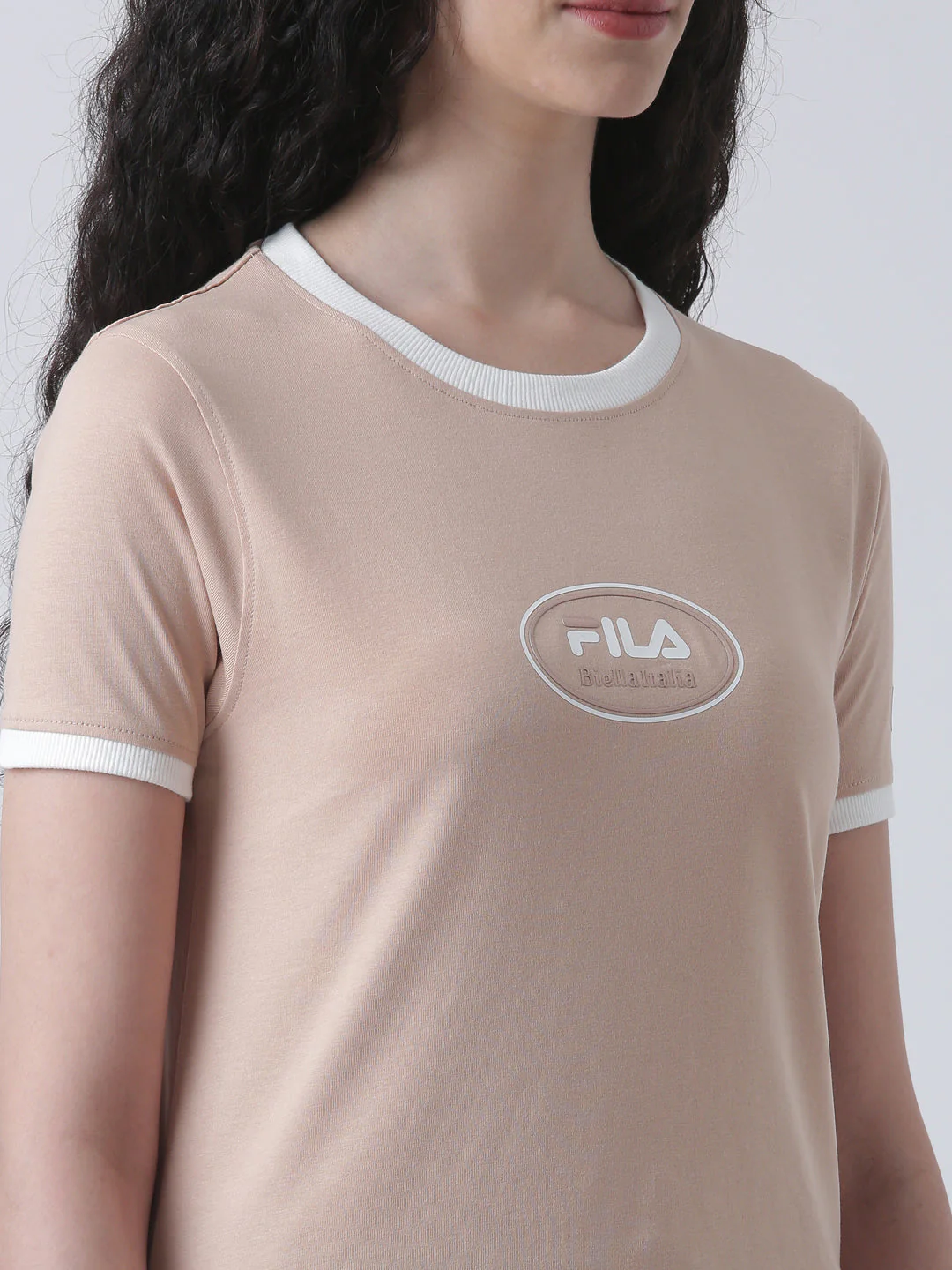 Fila Women Peach T-Shirt Slim Fit - Image 3