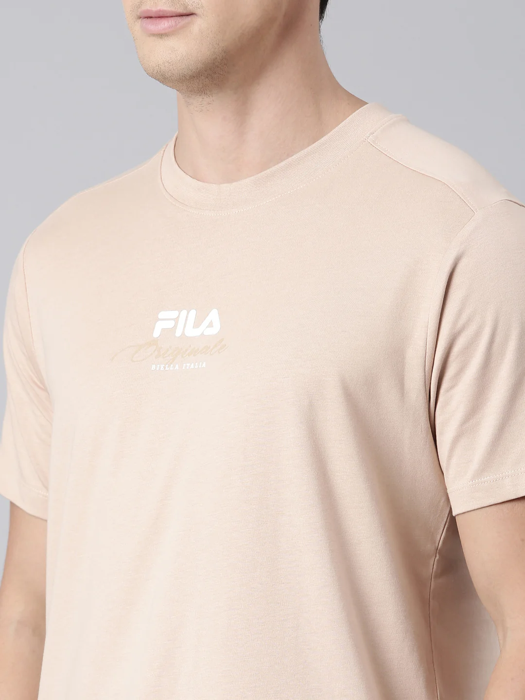 Men Camel Brown T-Shirts Regular Fit - Image 3