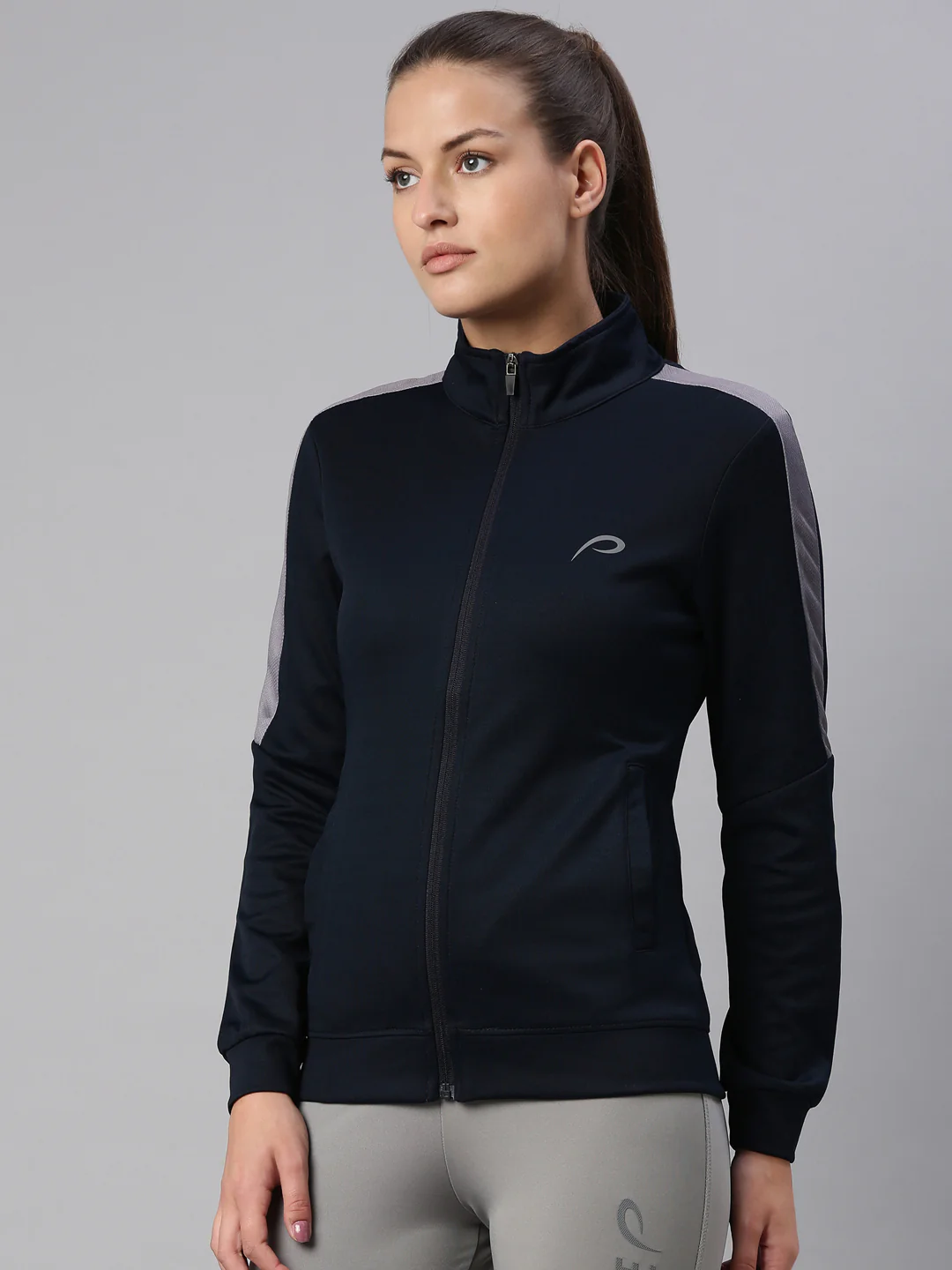 Women's Solid Gym Sweat Jacket - Image 3