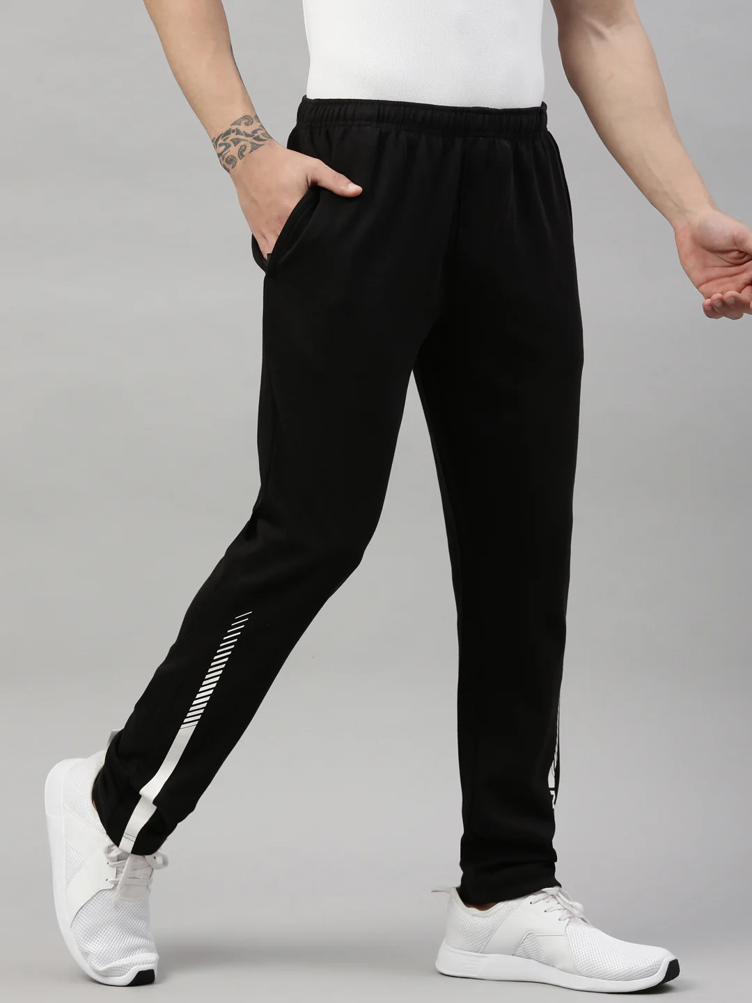 Men's Solid Tapered Track Pants - Image 3