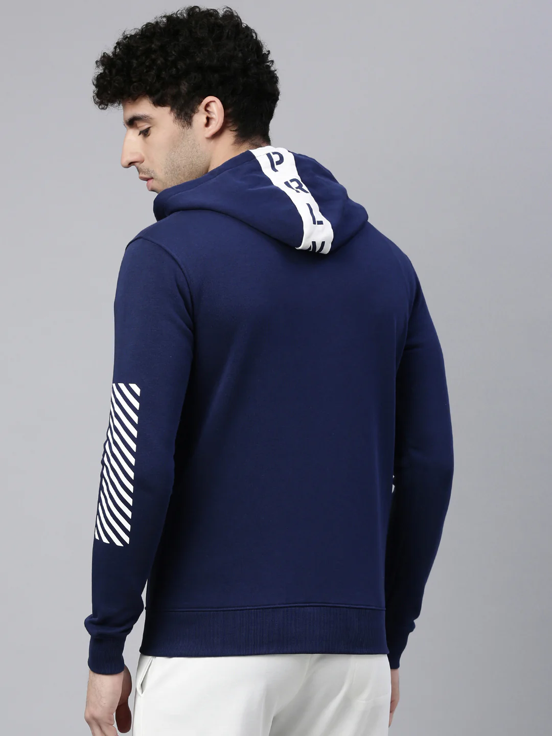 Men's Dark BlueFront Open Sweatshirt with Full Sleeve - Image 5