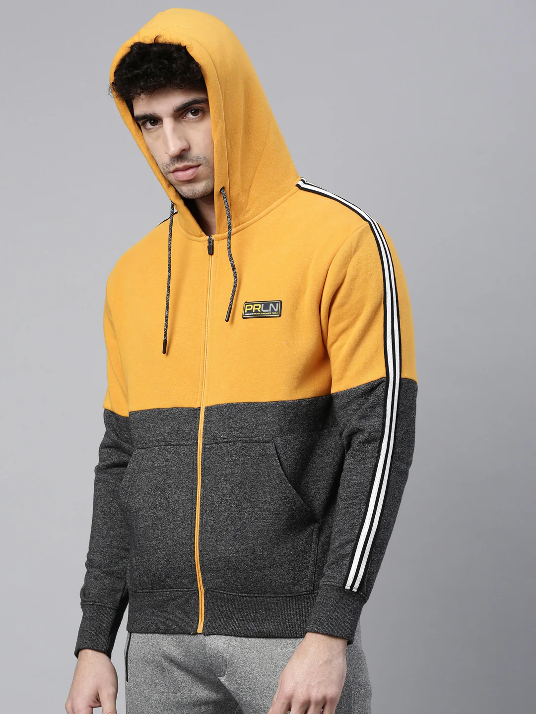 Men's Yellow Front Open Sweatshirt - Image 3